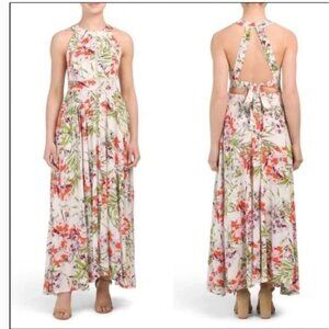Abel the label Vienna floral halter tie back maxi dress